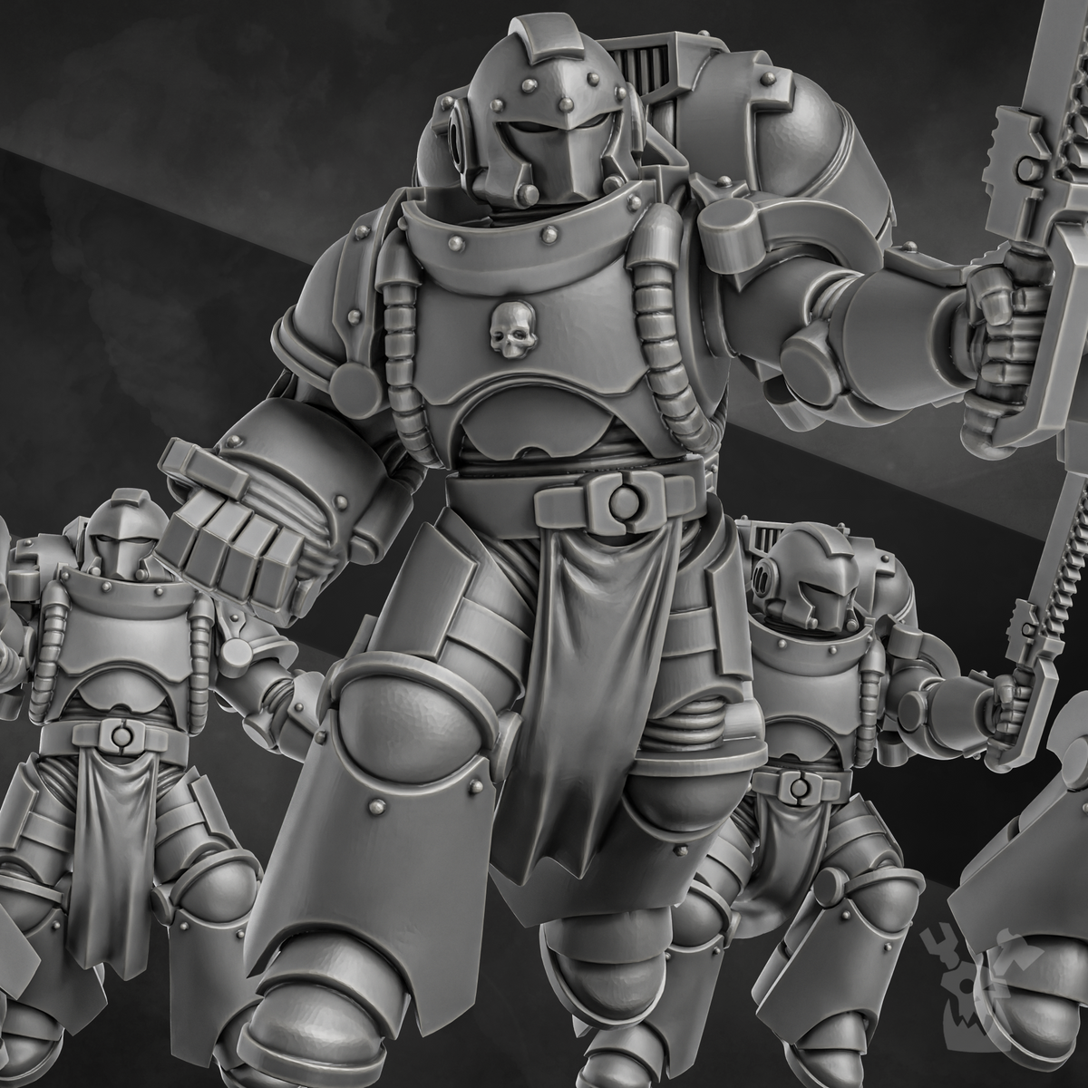 Assault Intercessors with Jetpacks proxy models for space marines