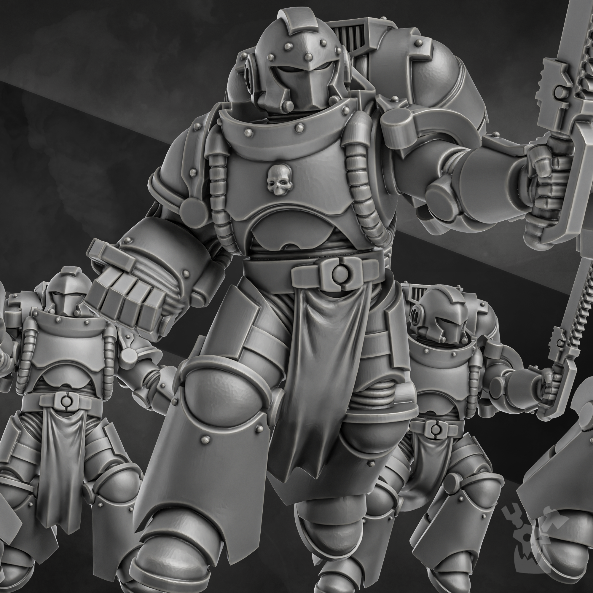 Assault Intercessors with Jetpacks proxy models for space marines