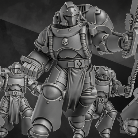 Assault Intercessors with Jetpacks proxy models for space marines
