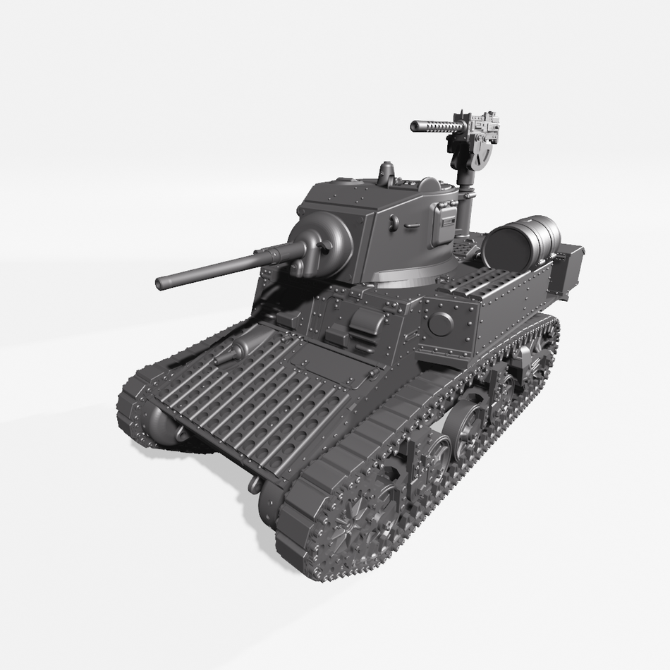 M3A1 Stuart with Hull Mounted Flamethrower - USA - WW2 28mm Miniatures for Bolt Action & Tabletop Wargaming | Wargame3D