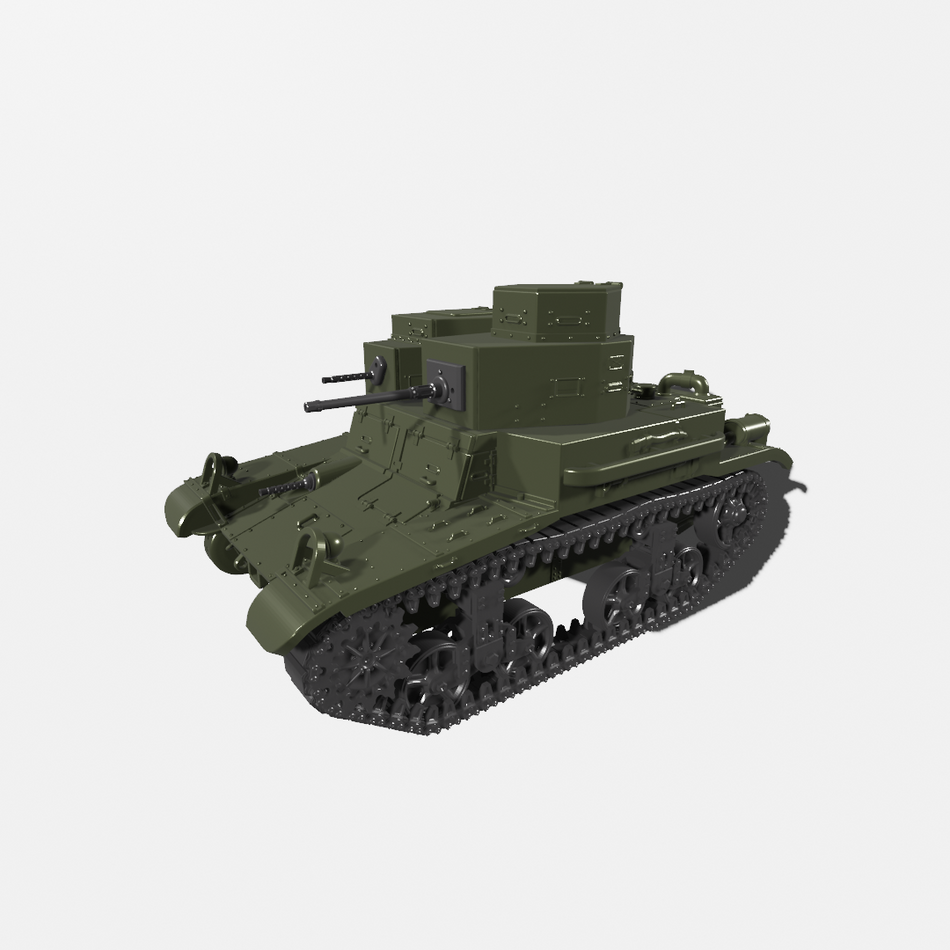 M2A3 Light Tank - USA - WW2 28mm Miniatures for Bolt Action & Tabletop Wargaming | Wargame3D