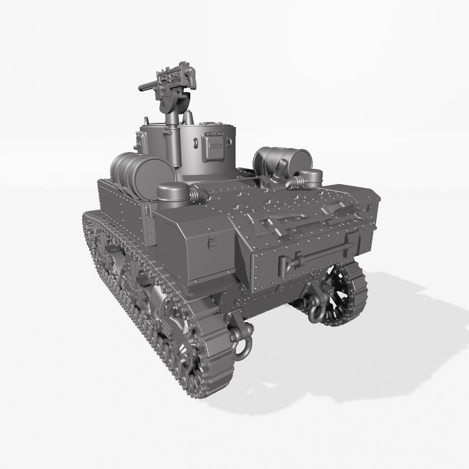 M3A1 Stuart with Hull Mounted Flamethrower - USA - WW2 28mm Miniatures for Bolt Action & Tabletop Wargaming | Wargame3D