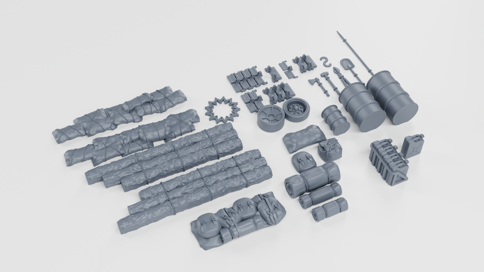 Stowage for Sherman Tanks - USA - WW2 28mm Miniatures for Bolt Action & Tabletop Wargaming | Wargame3D