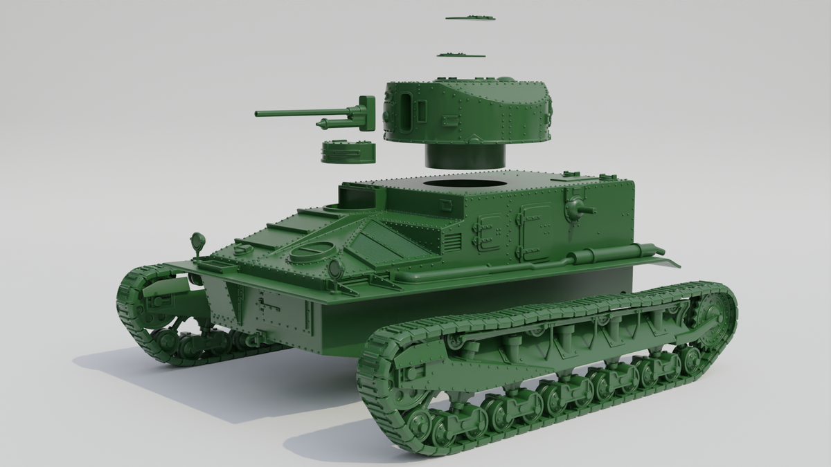 Vickers Tank Model Kit Vickers Medium Tank Mk.I - 28mm Wargaming Tabletop Miniatures | Wargam ...