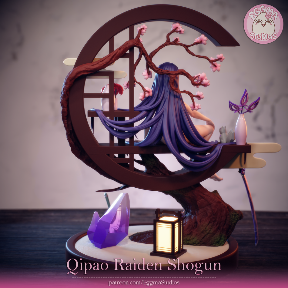 Qipao Raiden Shogun Garage Kit Figure - Genshin Impact | EggmaStudios