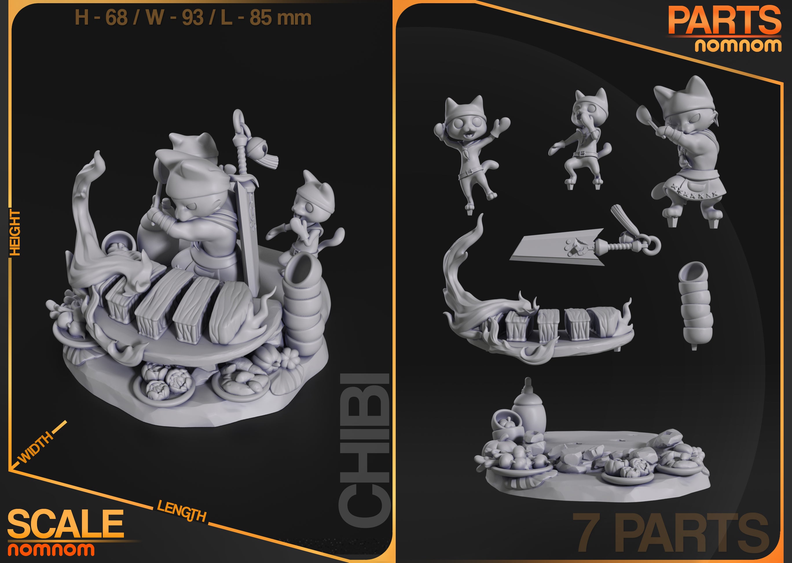 Meowscular Chef Chibi Garage Kit [Monster Hunter] (NomNom