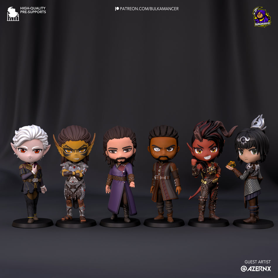 Chibi Baldur's Gate 3 Origin Characters Collection