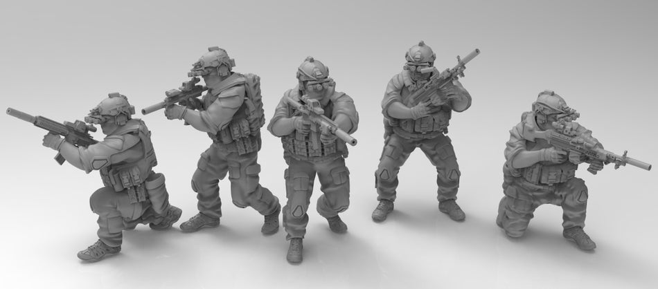 DEVGRU Seal Team Six Squad - 28mm Modern Wargaming Tabletop Miniatures  | Turnbase Miniatures