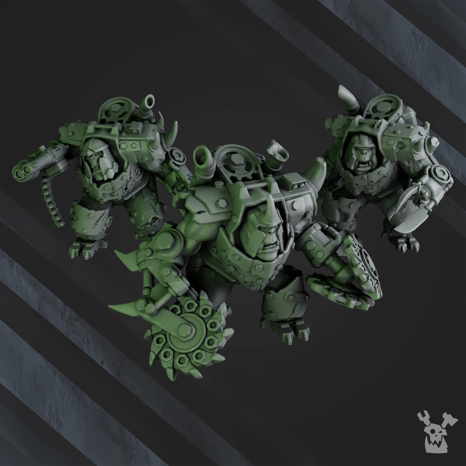 Meganobs 3d resin printed Ork proxy models for warhammer 40k