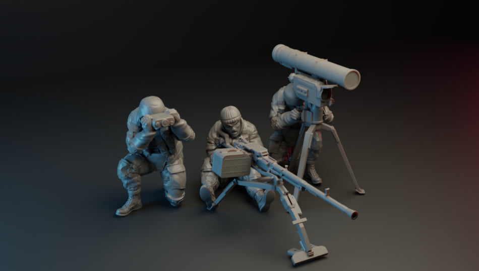 Modern Russian Heavy Weapons Team - 28mm Modern Wargaming Tabletop Miniatures  | Turnbase Miniatures