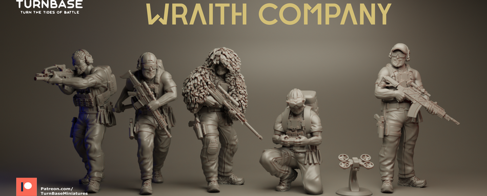 Wraith Company - PMC  - 28mm Modern Wargaming Tabletop Miniatures  | Turnbase Miniatures