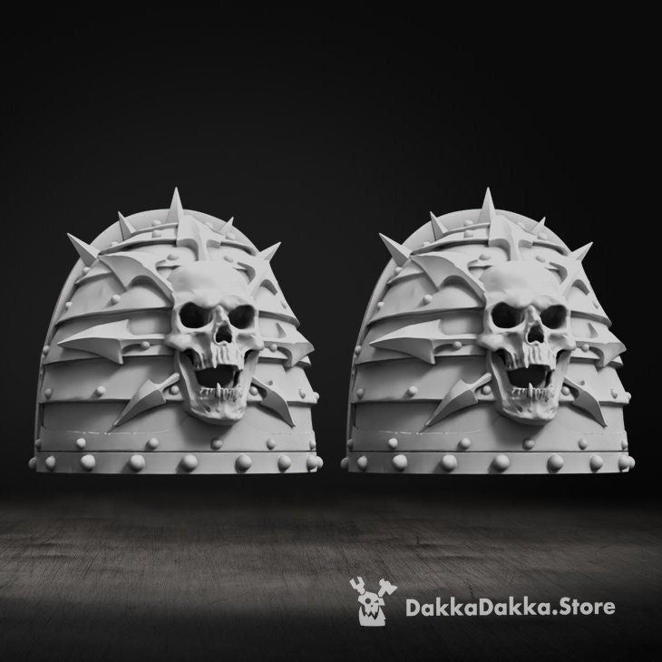 CW Skull with Spikes Shoulder Pads - Trisagion Models