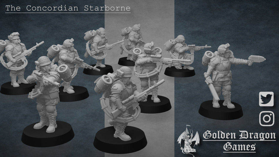 Drop Troopers Squad (Assembly Variant) - Concordian Starborne - Trisagion Models