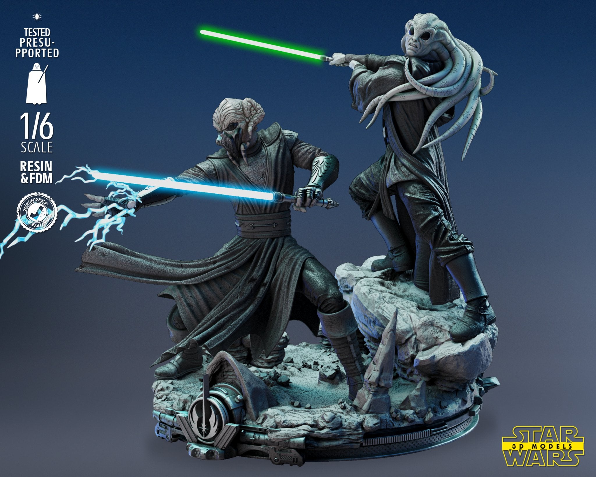 Kit Fisto & Plo Koon Diorama Base Kit Garage Kit – Trisagion Models