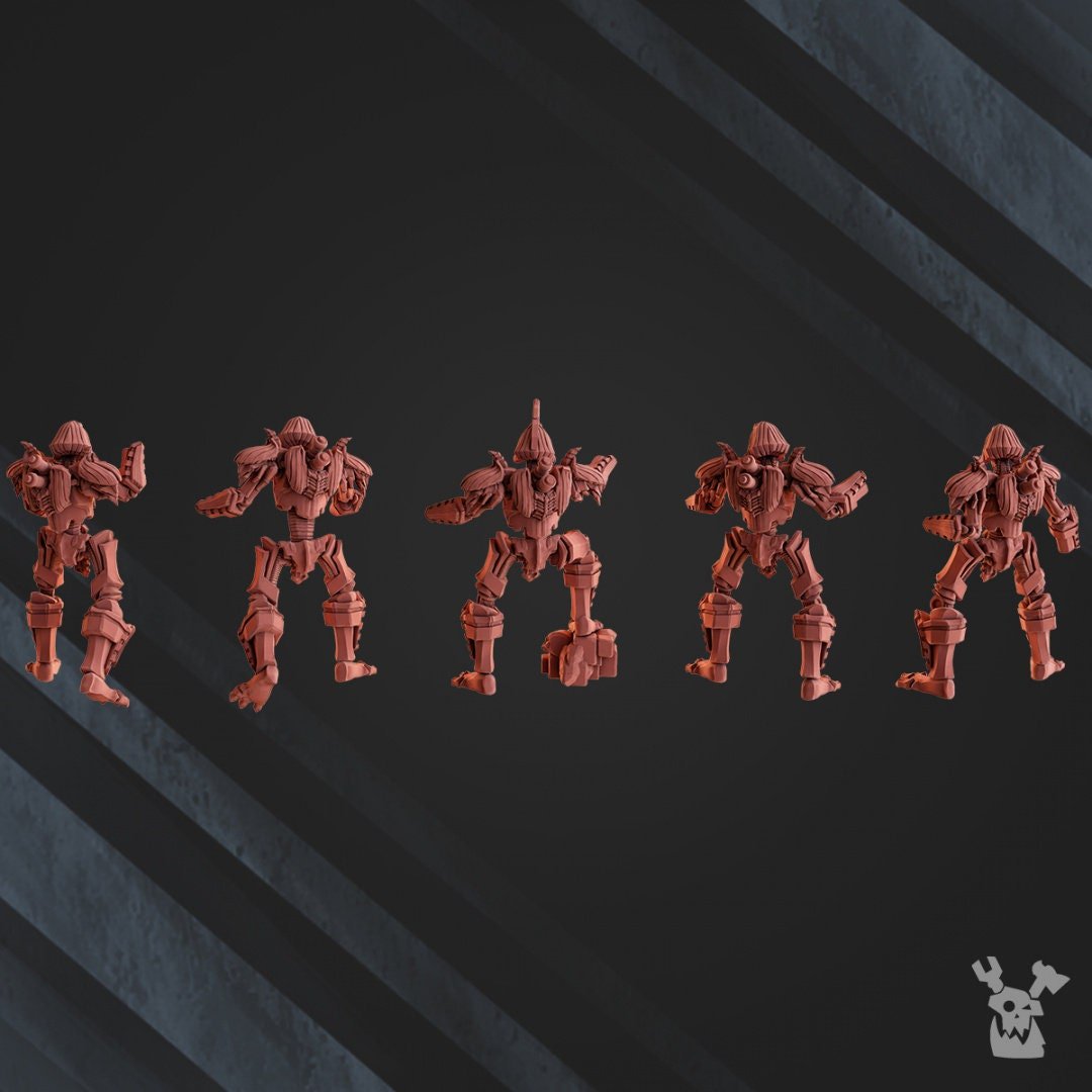 LichGuard Command Squad (Sword&Shield Variant) - Robot Legion - Trisagion Models