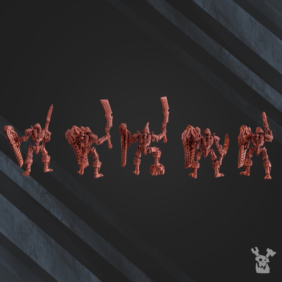 LichGuard Command Squad (Sword&Shield Variant) - Robot Legion - Trisagion Models