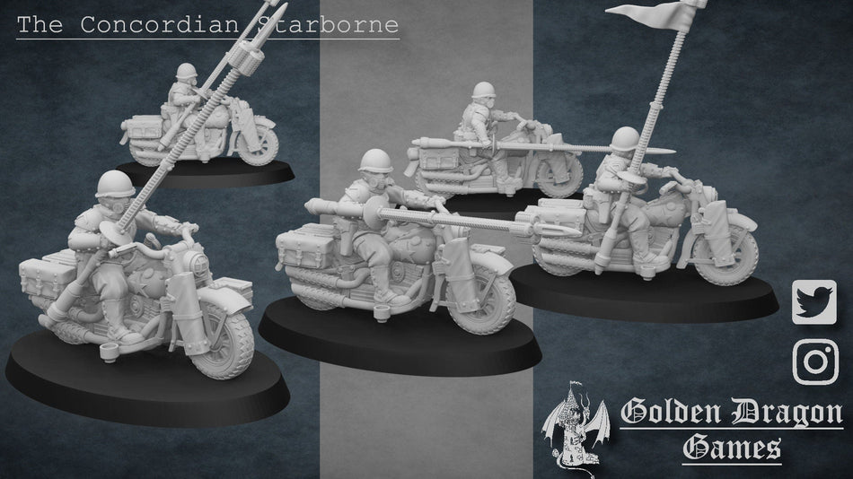 Motorcycle Corps Concordian Starborne Squad Death Riders - Trisagion Models