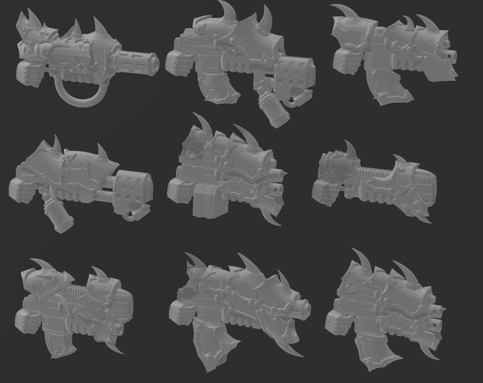 Spiked Ranged Weapon KitBash Pack - Trisagion Models