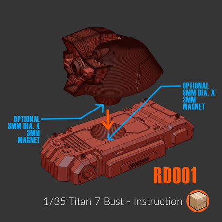 Titan 007 Rick Dom Bust 1/35 - Trisagion Models