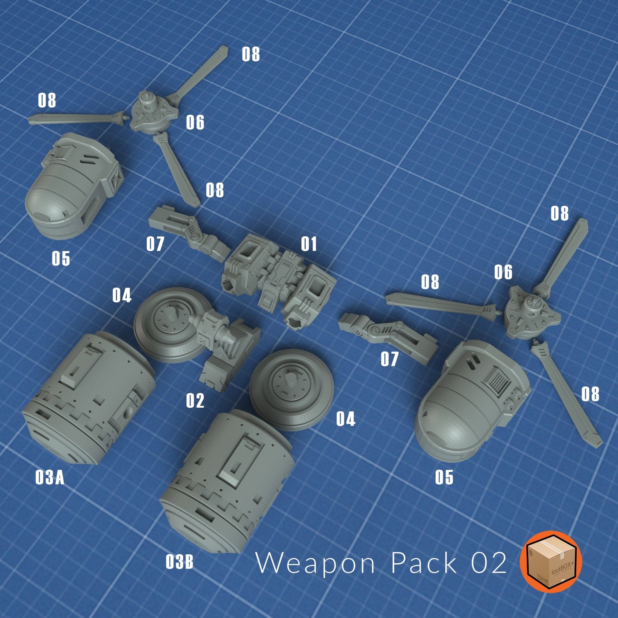 WP002 - Heavy Arms Flight Pack - Trisagion Models