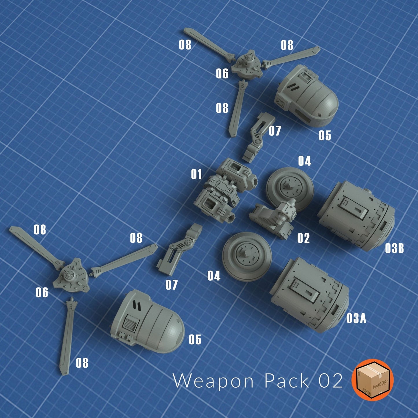 WP002 - Heavy Arms Flight Pack - Trisagion Models