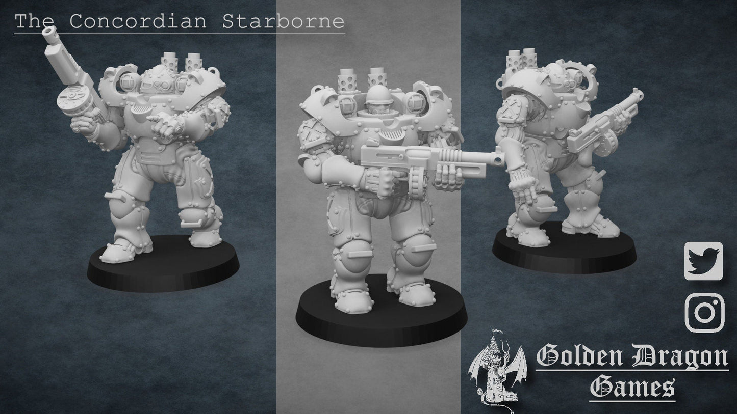 X19 Badger Hardsuit Concordian Starborne Ogryn Squad - Trisagion Models