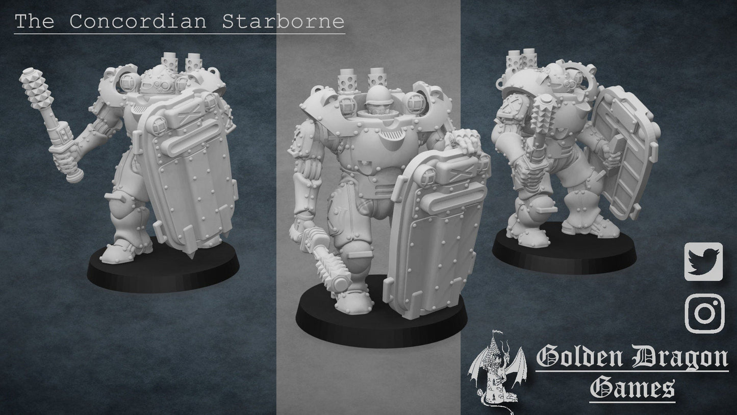 X19 Badger Hardsuit Concordian Starborne Ogryn Squad - Trisagion Models